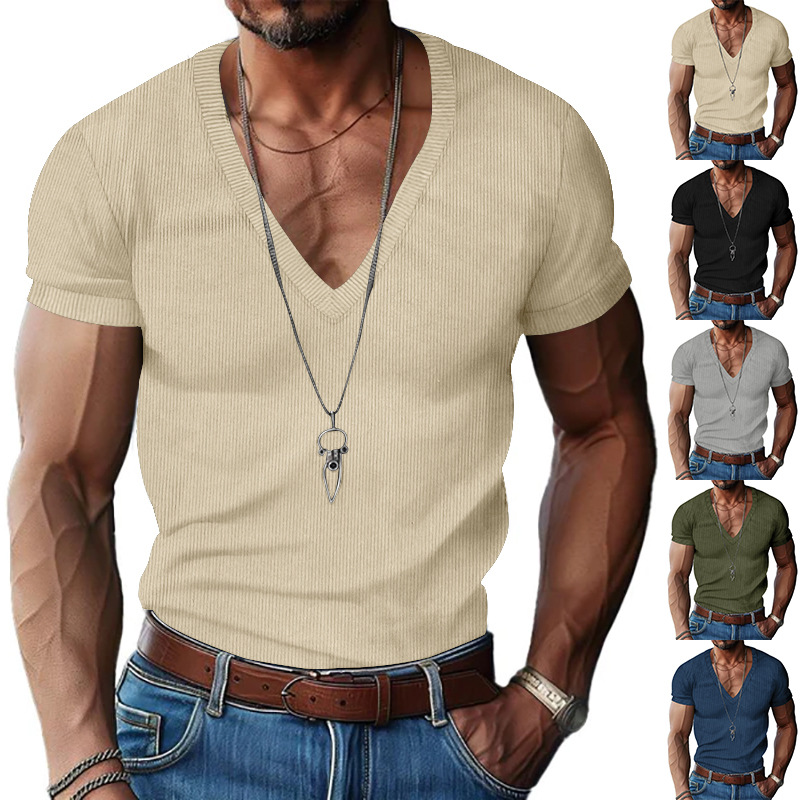 Corduroy Button Up Shirt Men - T-Shirt Estiva da Uomo in Corduroy,
