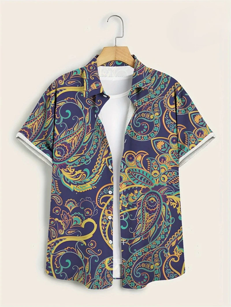 Vintage Hawaiian Floral Shirt - Camicia Hawaiana Paisley Colorata con Base