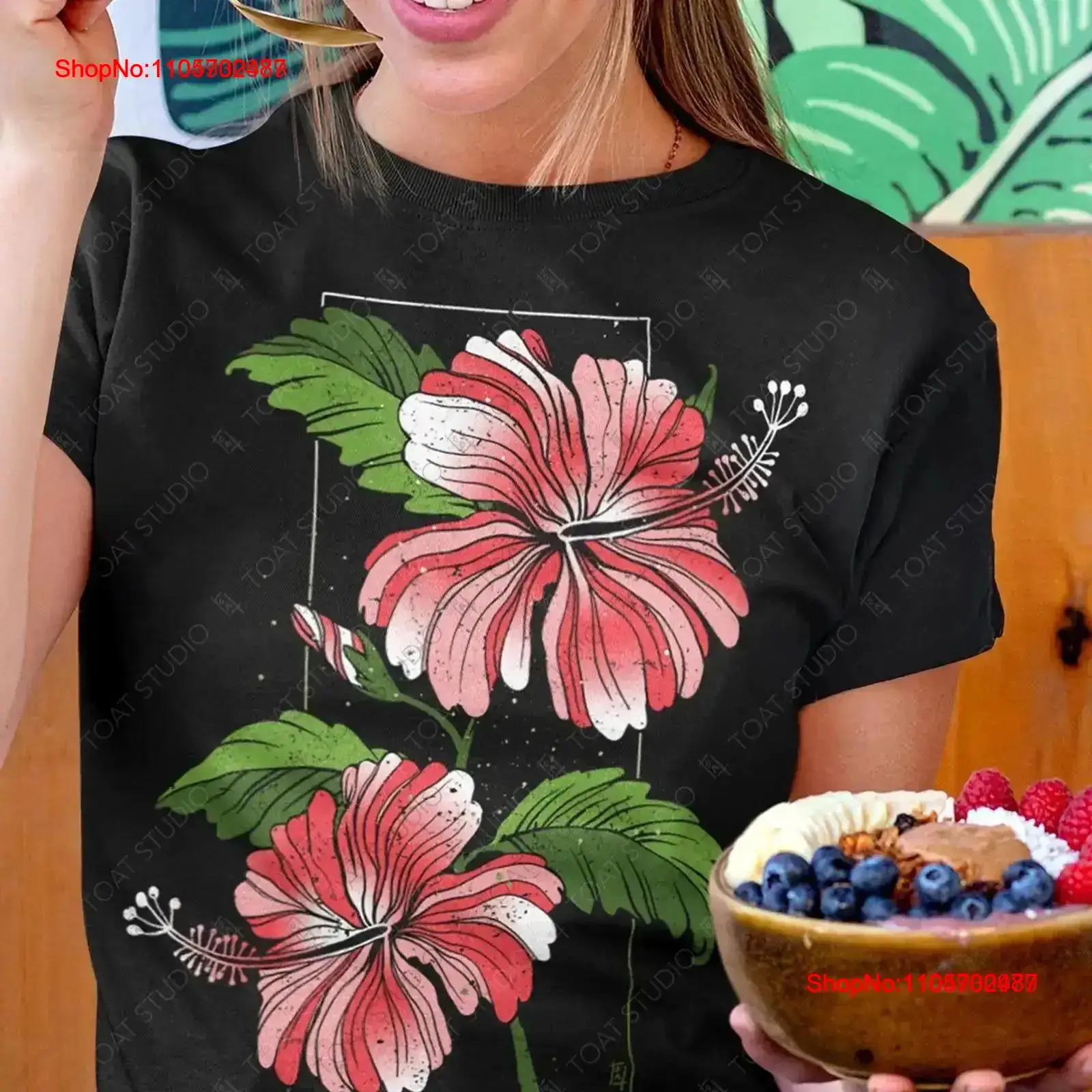 Vintage Hawaiian Floral Shirt - Maglietta con fiore di ibisco, floreale,