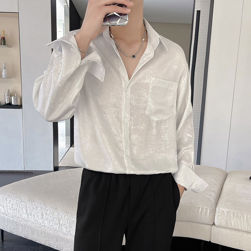 Camicie sexy in raso di seta p - Mens Satin Silk Dress Shirt recensione e prezzo
