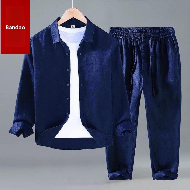 Set Estivo in Cotone e Lino, C - Mens Linen Shirt Long Sleeve recensione e prezzo
