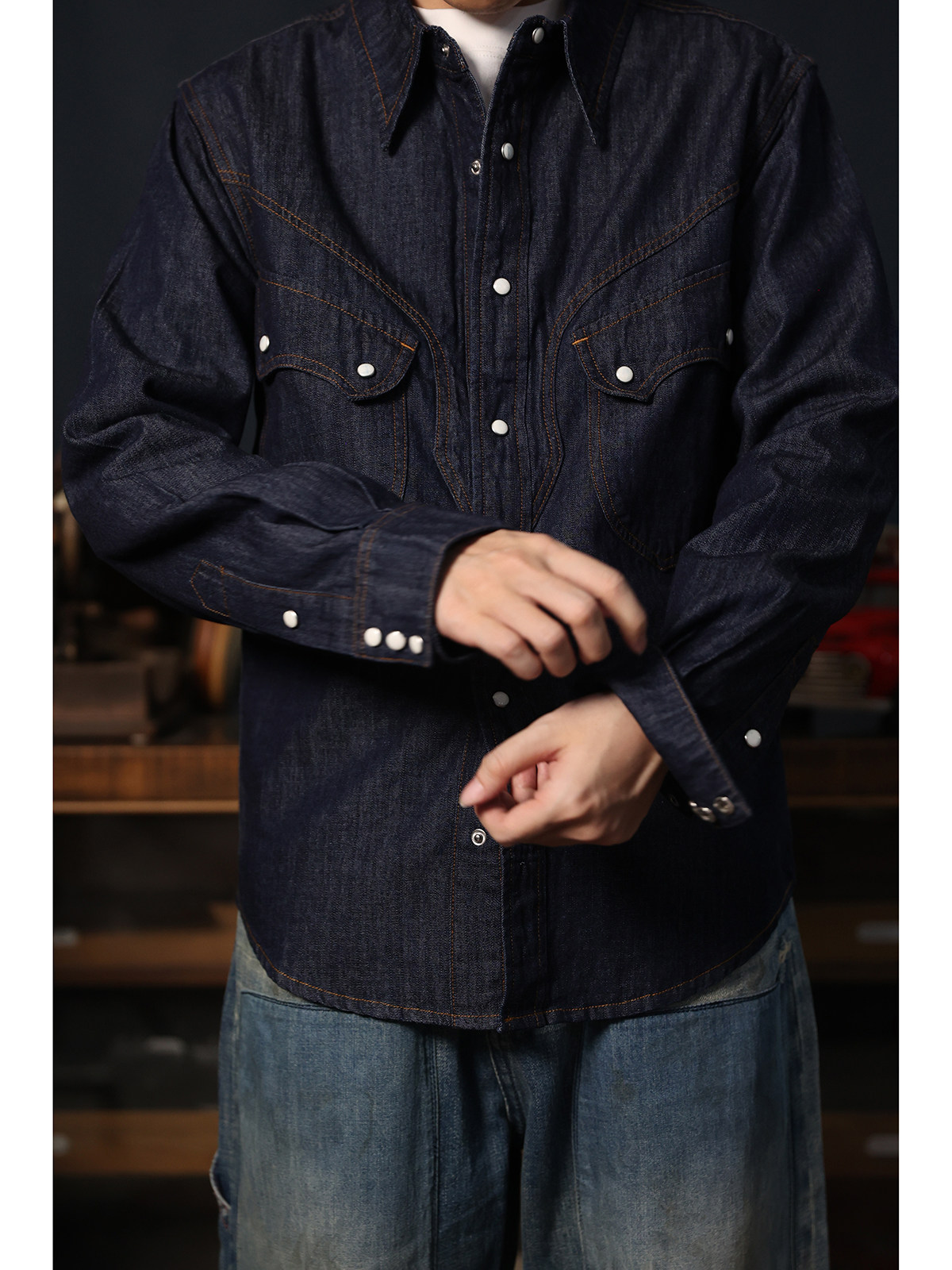 Camicia Western in Denim con B - Mens Western Denim Pearl Snap Shirt recensione e prezzo