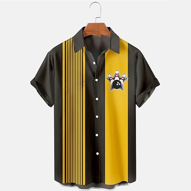 Camicia da uomo a maniche cort - Short Sleeve Bowling Shirt Retro recensione e prezzo