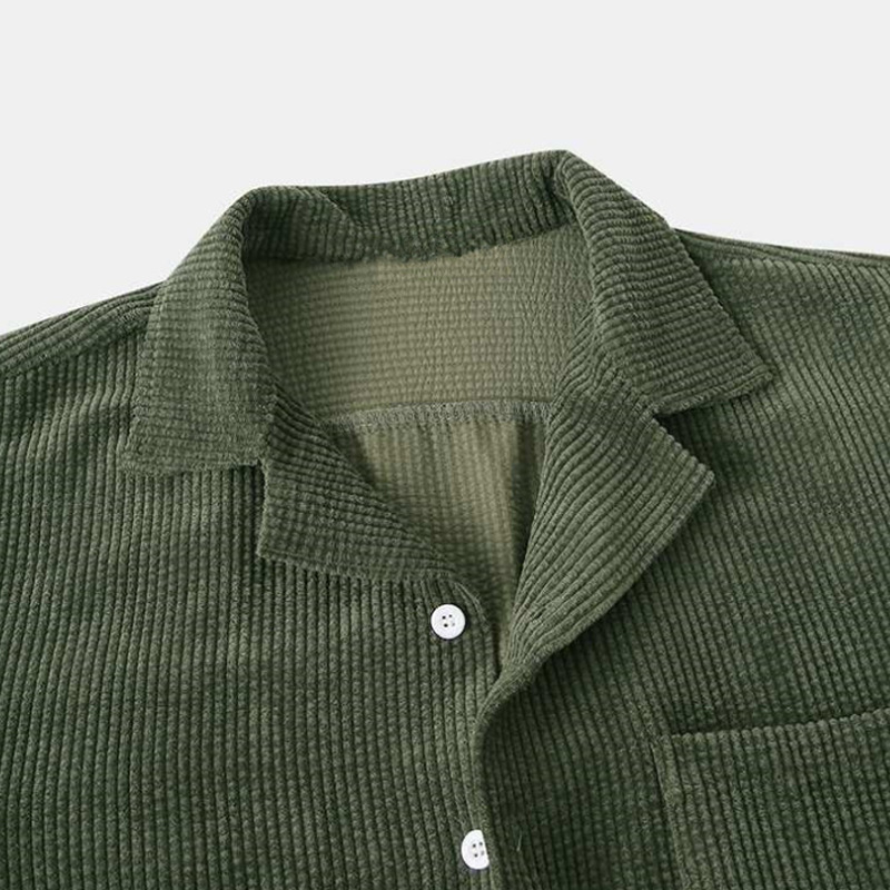 2025 Camicia e pantaloncini di - Corduroy Button Up Shirt Men recensione e prezzo