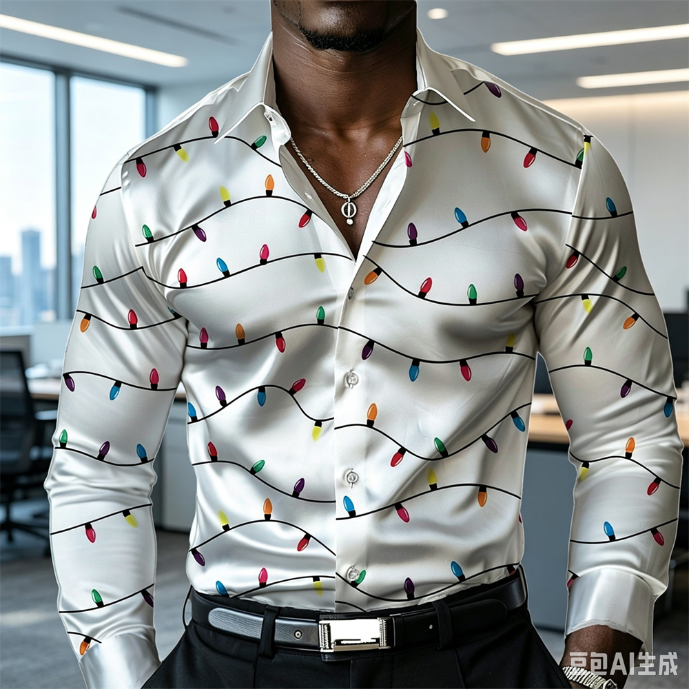 Camicia da uomo natalizia con  - Mens Satin Silk Dress Shirt recensione e prezzo