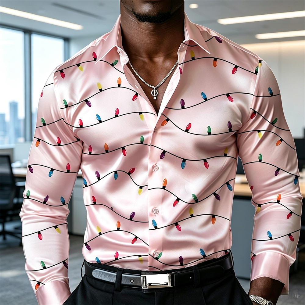 Camicia da uomo natalizia con  - Mens Satin Silk Dress Shirt recensione e prezzo