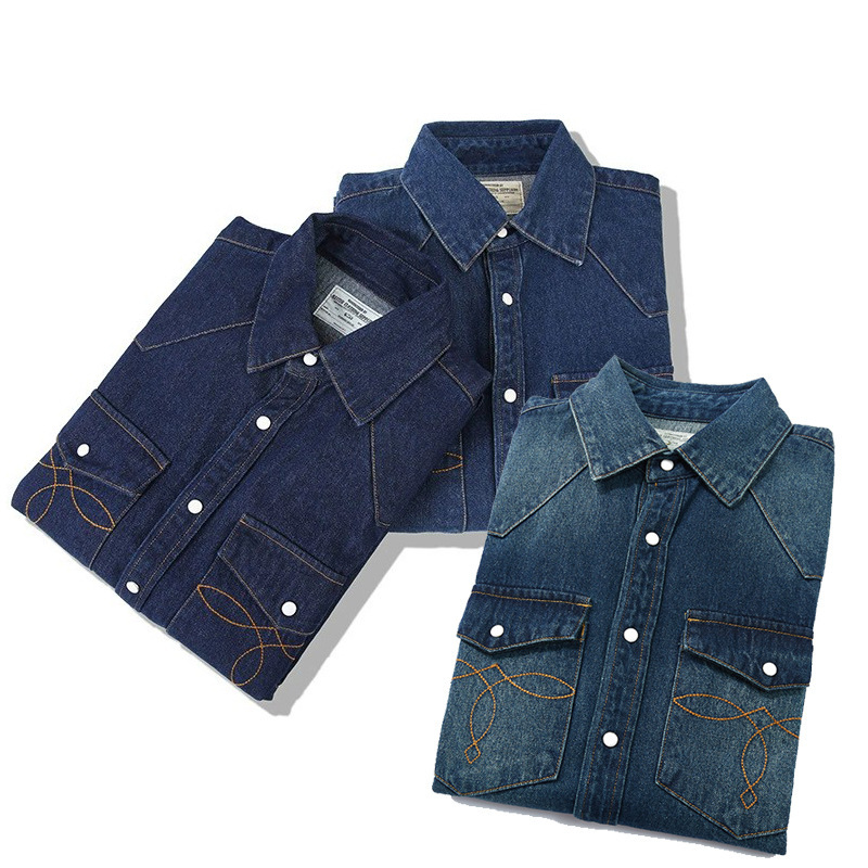 Camicia in Denim Vintage Ameri - Mens Western Denim Pearl Snap Shirt recensione e prezzo